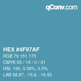 Farbcode: HEX #4F97AF | qconv.com