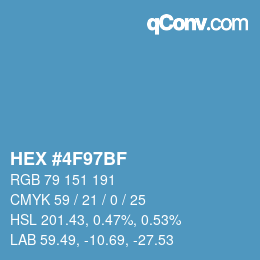 颜色代码: HEX #4F97BF | qconv.com