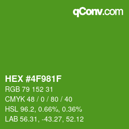 Color code: HEX #4F981F | qconv.com