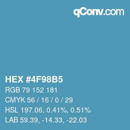 カラーコード: HEX #4F98B5 | qconv.com