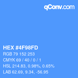 カラーコード: HEX #4F98FD | qconv.com
