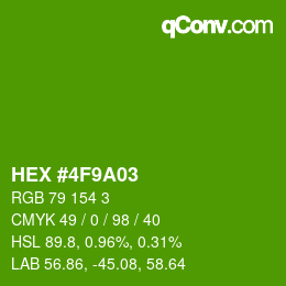 Color code: HEX #4F9A03 | qconv.com