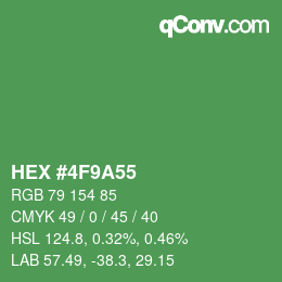 Color code: HEX #4F9A55 | qconv.com