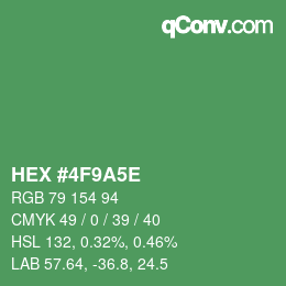 Code couleur: HEX #4F9A5E | qconv.com