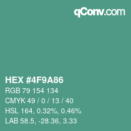 Color code: HEX #4F9A86 | qconv.com