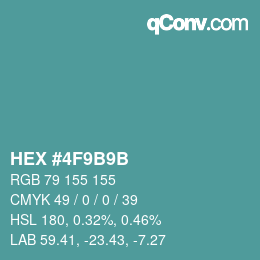 Color code: HEX #4F9B9B | qconv.com