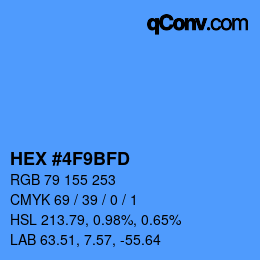 Farbcode: HEX #4F9BFD | qconv.com
