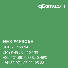 カラーコード: HEX #4F9C5E | qconv.com