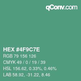 Color code: HEX #4F9C7E | qconv.com