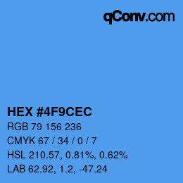 Farbcode: HEX #4F9CEC | qconv.com