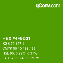 颜色代码: HEX #4F9D01 | qconv.com