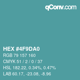 Color code: HEX #4F9DA0 | qconv.com