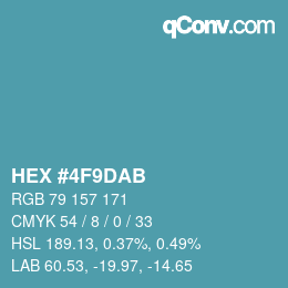 颜色代码: HEX #4F9DAB | qconv.com