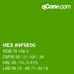 颜色代码: HEX #4F9E00 | qconv.com