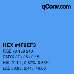 Código de color: HEX #4F9EF3 | qconv.com