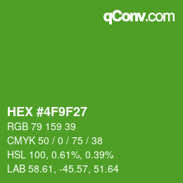 カラーコード: HEX #4F9F27 | qconv.com