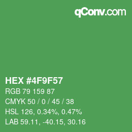 カラーコード: HEX #4F9F57 | qconv.com