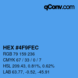 Farbcode: HEX #4F9FEC | qconv.com