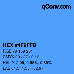 Color code: HEX #4F9FFB | qconv.com