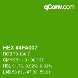 カラーコード: HEX #4FA007 | qconv.com