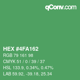Color code: HEX #4FA162 | qconv.com