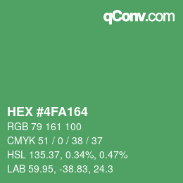 Farbcode: HEX #4FA164 | qconv.com