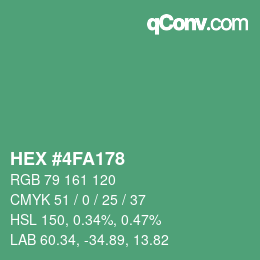 Color code: HEX #4FA178 | qconv.com