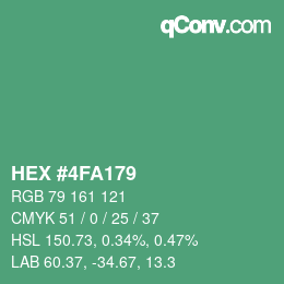 Farbcode: HEX #4FA179 | qconv.com