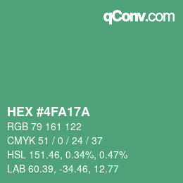 Farbcode: HEX #4FA17A | qconv.com