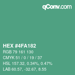 Farbcode: HEX #4FA182 | qconv.com