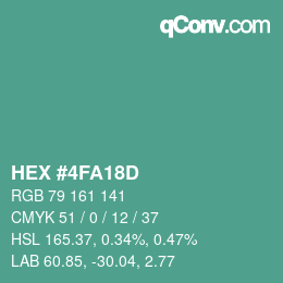 Farbcode: HEX #4FA18D | qconv.com