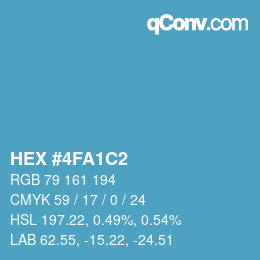 颜色代码: HEX #4FA1C2 | qconv.com
