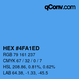 颜色代码: HEX #4FA1ED | qconv.com