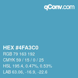 Color code: HEX #4FA3C0 | qconv.com