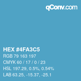 Color code: HEX #4FA3C5 | qconv.com