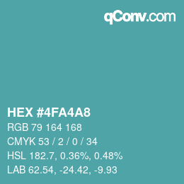 カラーコード: HEX #4FA4A8 | qconv.com