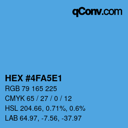 Color code: HEX #4FA5E1 | qconv.com