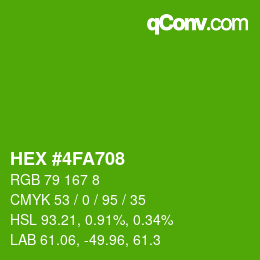 Color code: HEX #4FA708 | qconv.com