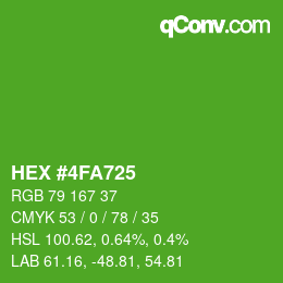 カラーコード: HEX #4FA725 | qconv.com