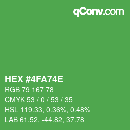 颜色代码: HEX #4FA74E | qconv.com