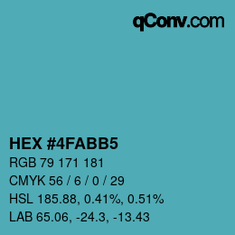 颜色代码: HEX #4FABB5 | qconv.com