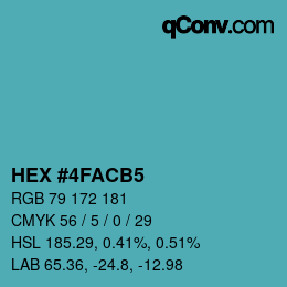 カラーコード: HEX #4FACB5 | qconv.com