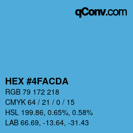 カラーコード: HEX #4FACDA | qconv.com