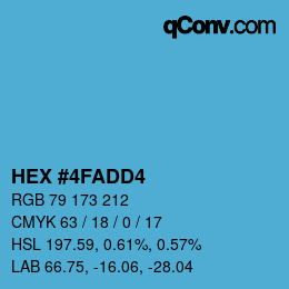 カラーコード: HEX #4FADD4 | qconv.com