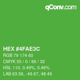Color code: HEX #4FAE3C | qconv.com