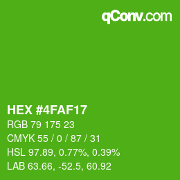 Color code: HEX #4FAF17 | qconv.com