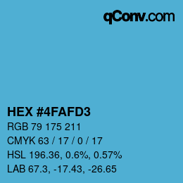 カラーコード: HEX #4FAFD3 | qconv.com