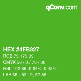 カラーコード: HEX #4FB327 | qconv.com