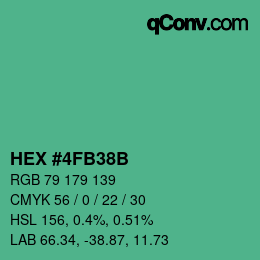 Color code: HEX #4FB38B | qconv.com