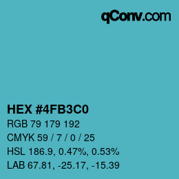 Color code: HEX #4FB3C0 | qconv.com